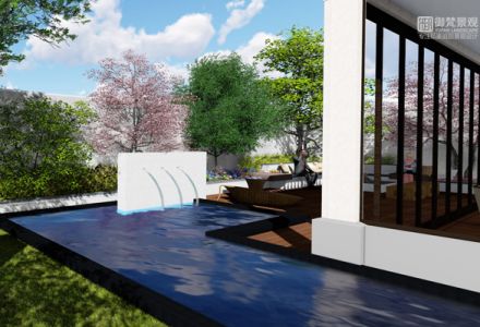 上海庭院设计公司打造的庭院泳池静水--御梵景观